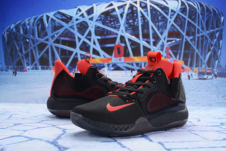 Men Nike KD Trey 6 Black Red Basketball Shoes